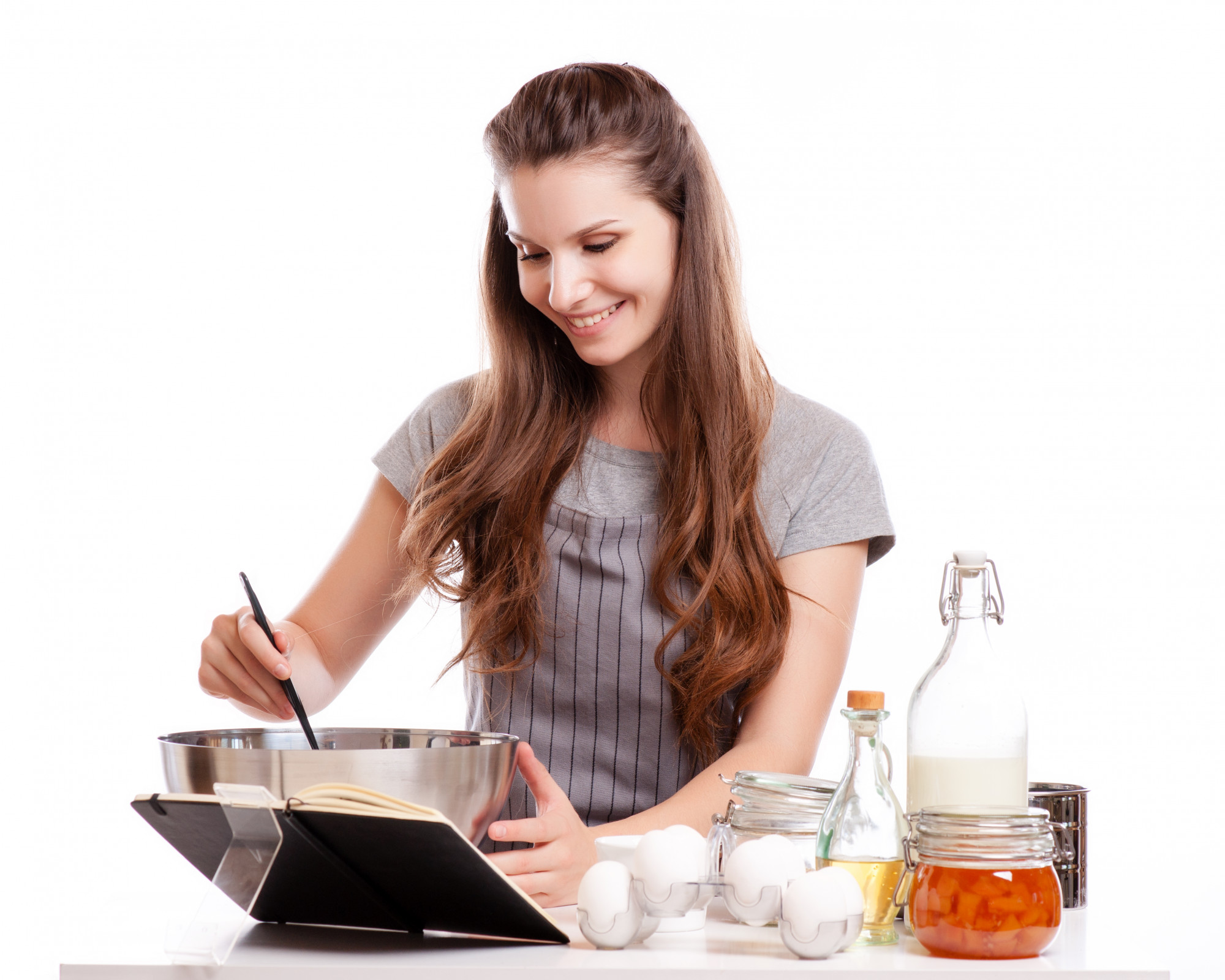 student cooking during online session